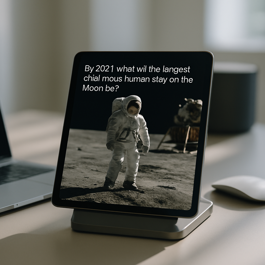 By 2031, what will the longest continuous human stay on the Moon be?